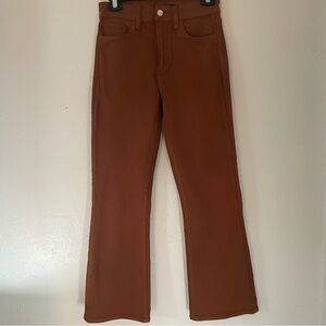 Joe’s Jeans Leather Brown Coated Callie High Rise Cropped Boot Cut Size 25 - EUC